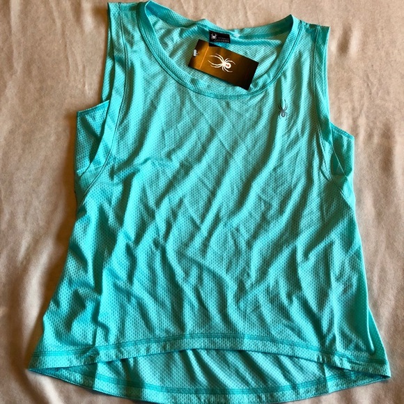 Spyder Women's Vista Tech Aqua Green T-Shirt - Picture 1 of 4
